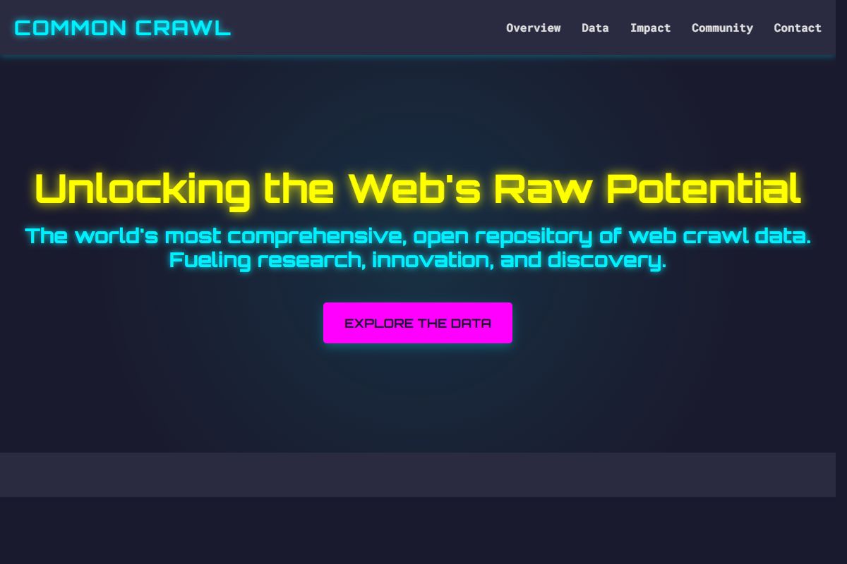 AI Redesign for commoncrawl.org/