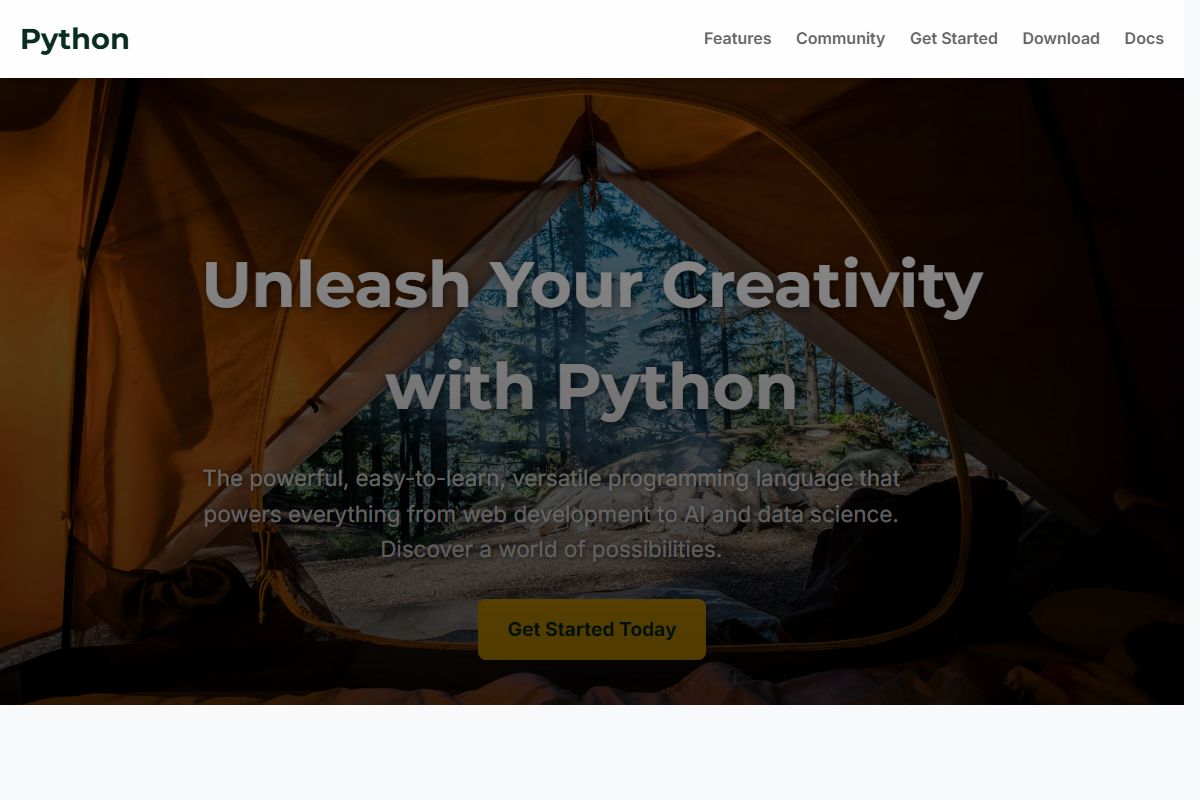 AI Redesign for python.org/
