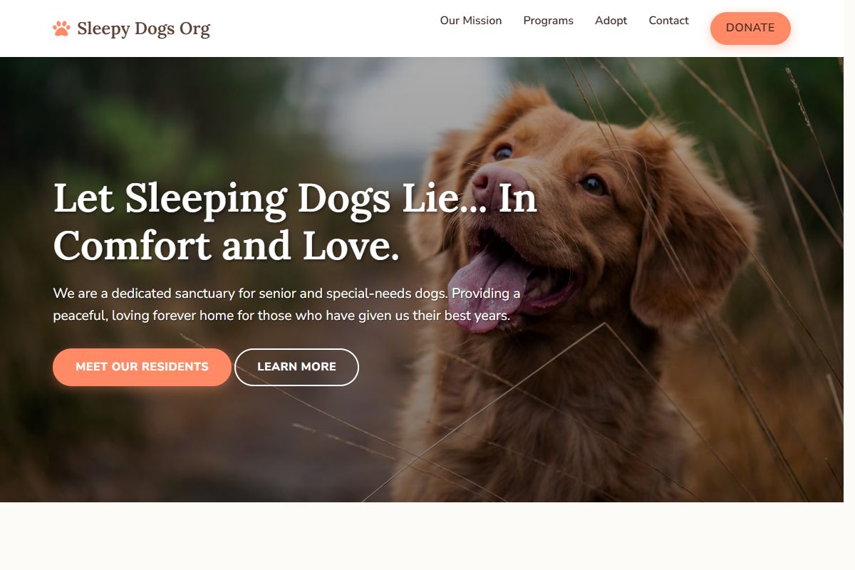 AI Redesign for sleepdogs.org/