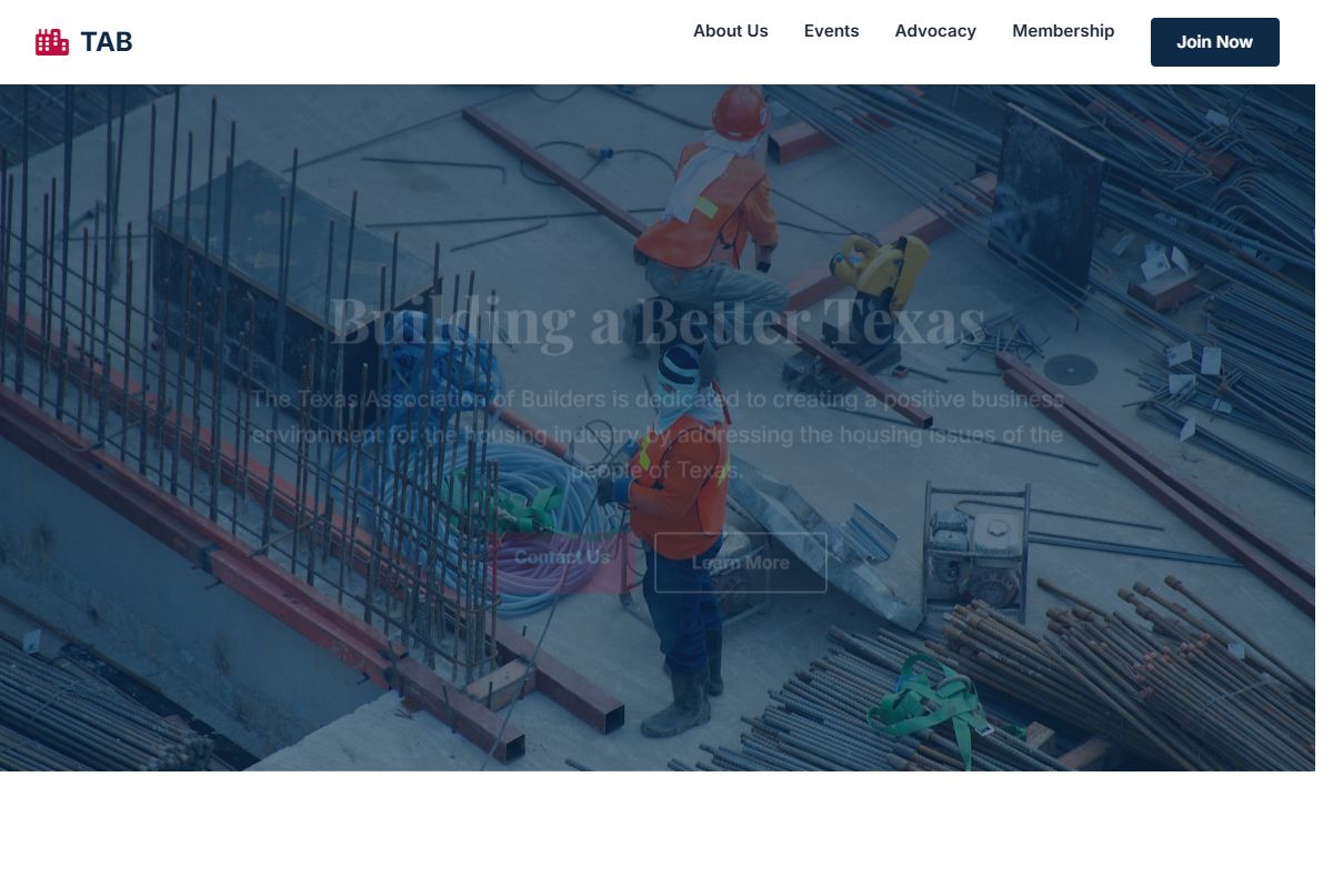 AI Redesign for texasbuilders.org/