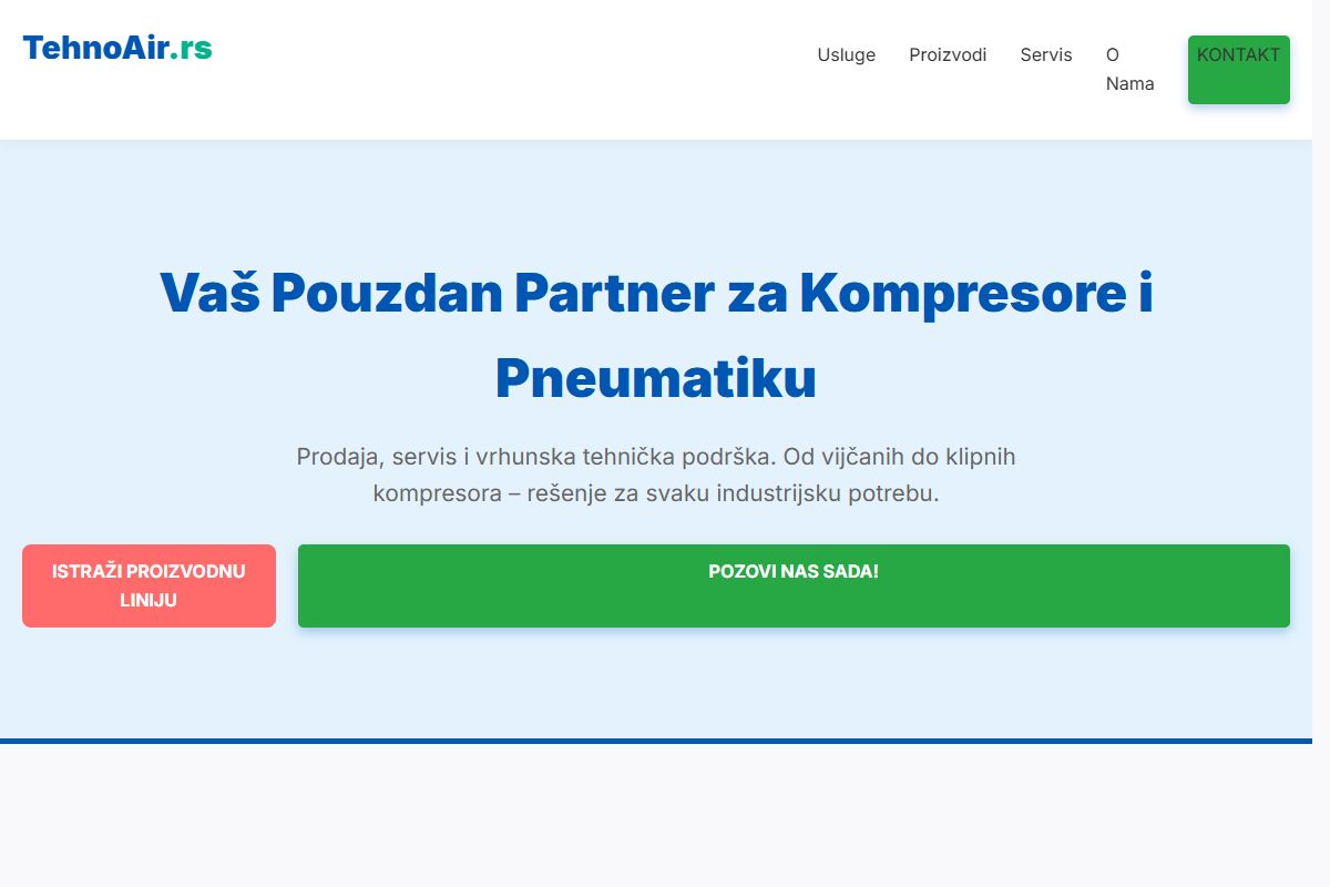 AI Redesign for tehnoair.rs/