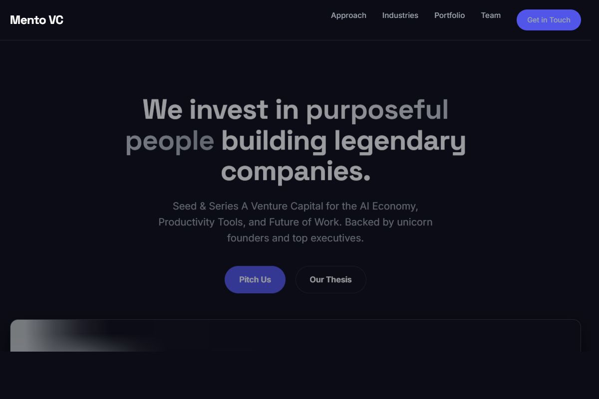 AI Redesign for mento.vc/